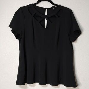 Torrid Black Peplum Top Size 00 (M/L)